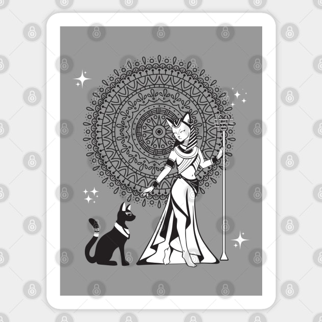 Egyptian Goddess Bastet Sticker by Hypnotic Highs